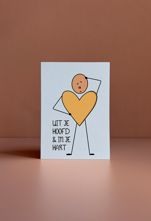 Ansichtkaart: uit je hoofd &amp; in je hart
